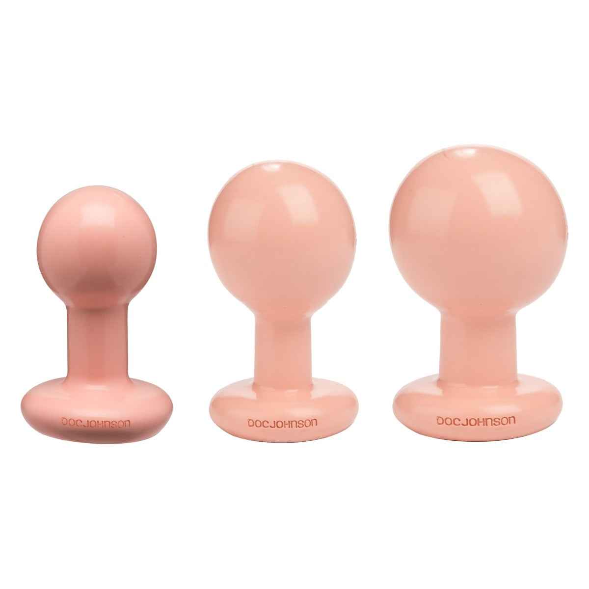 The Classic Round Butt Plug 3 piece set Vanilla