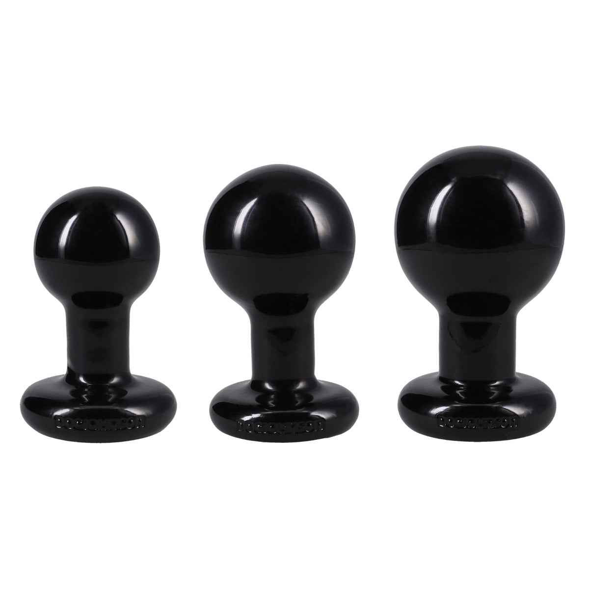 The Classic Round Butt Plug 3 Piece Set Black