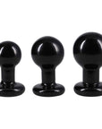 The Classic Round Butt Plug 3 Piece Set Black