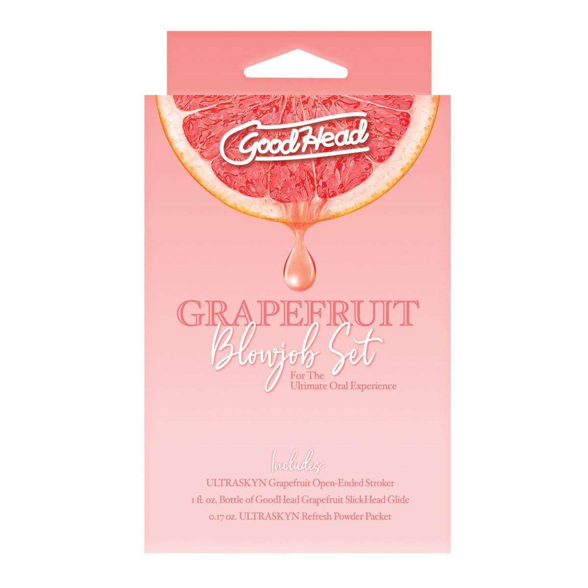 Goodhead Grapefruit Open Ended Stroker Blowjob Set - Adult Outlet