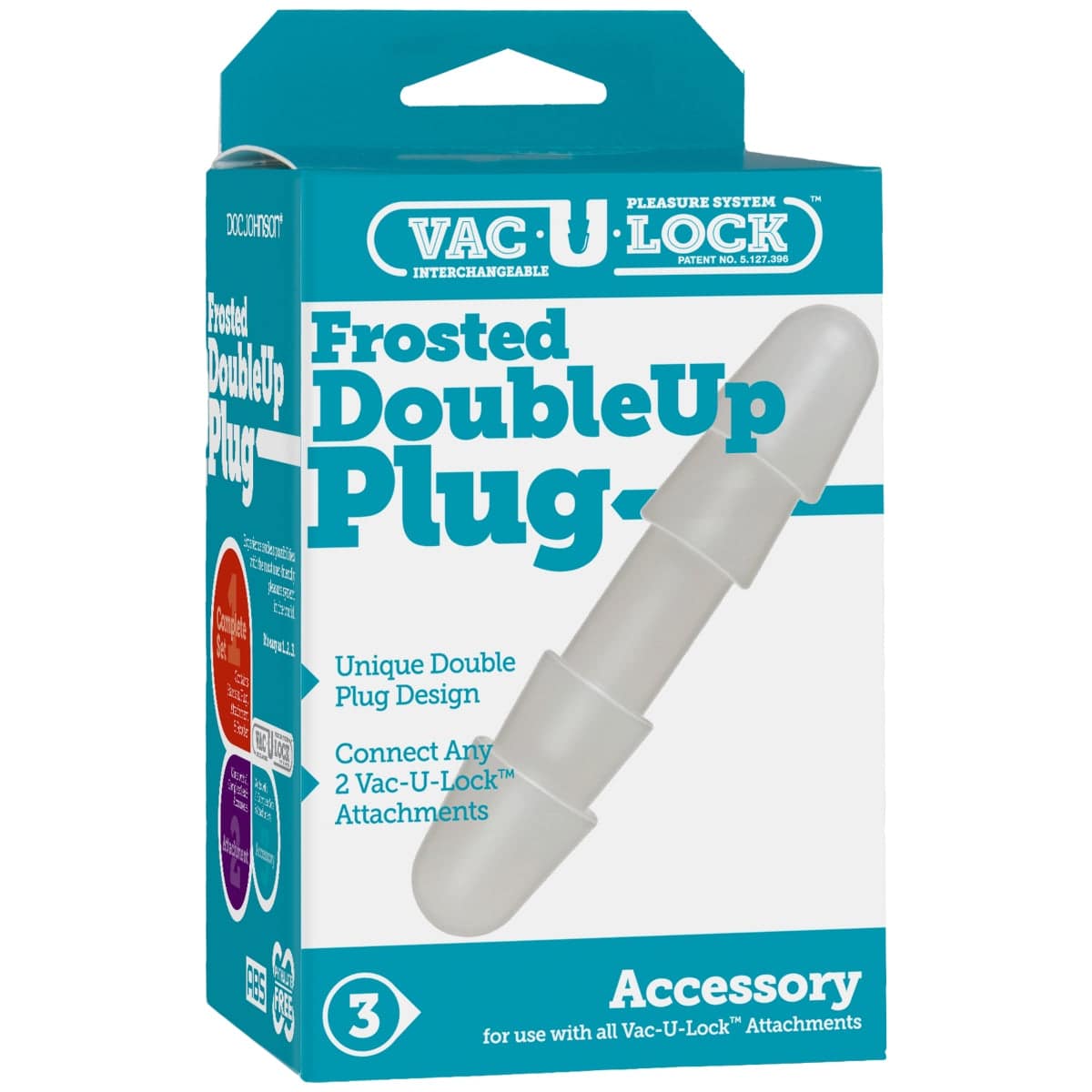 Doc Johnson Vac U Lock Frosted Double Up Plug - Adult Outlet