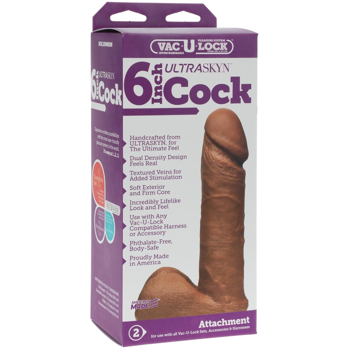 Vac-U-Lock Ultraskyn Cock - 6 Inch - Caramel - Adult Outlet