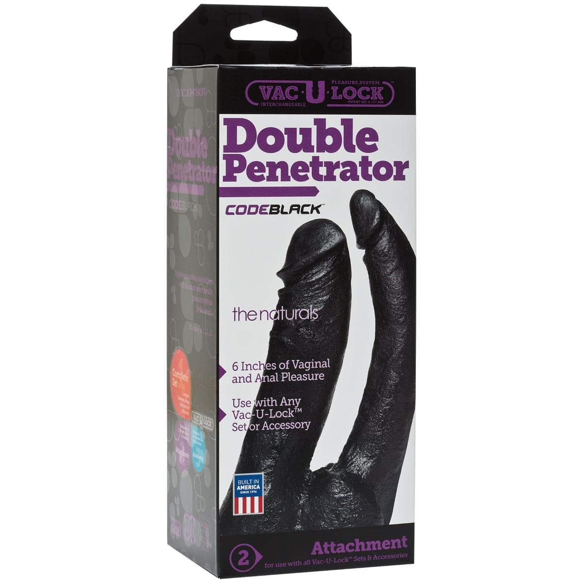 Doc Johnson Vac U Lock Codeblack The Naturals Double Penetrator - Adult Outlet