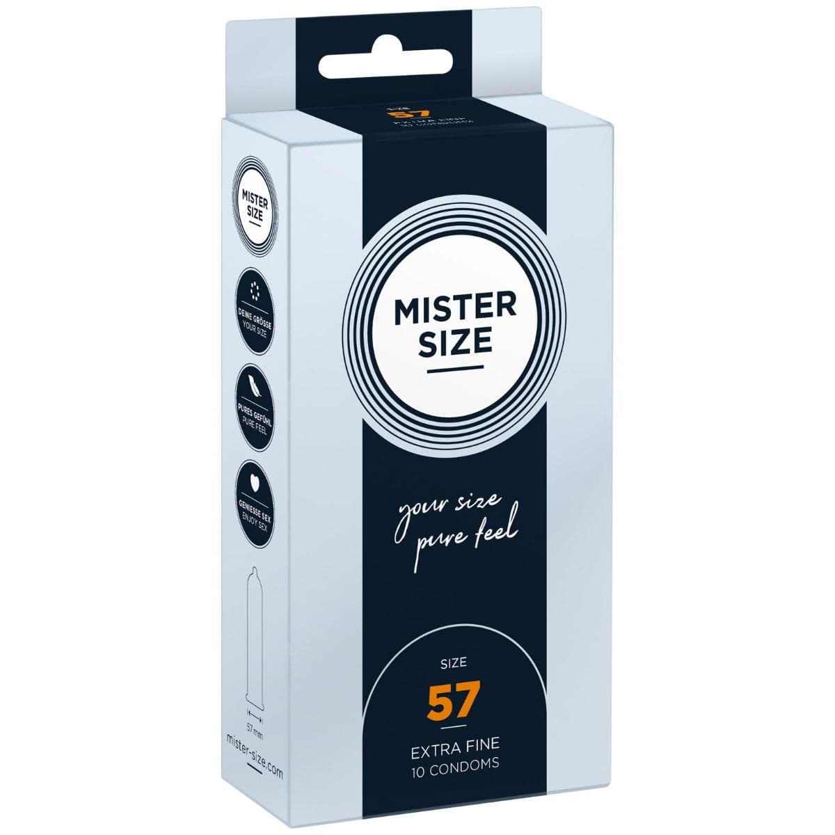 Mister Size - Pure Feel Condoms - Size 57 MM (10 Pack) - Adult Outlet