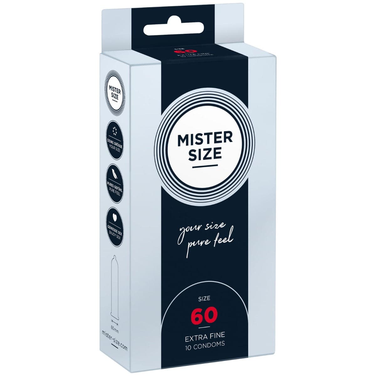 Mister Size - Pure Feel Condoms - Size 60 MM (10 Pack) - Adult Outlet