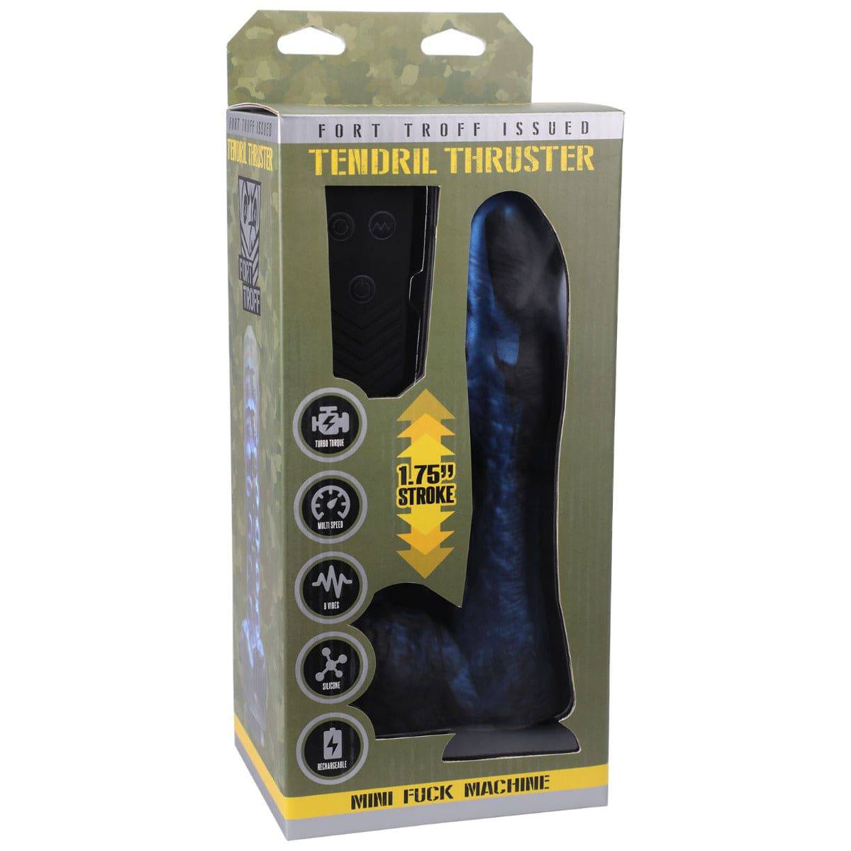 Fort Troff Tendril Thruster Mini Fuck Machine Rechargeable Silicone With Remote Blue Black - Adult Outlet