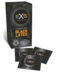 Exs Black Latex Condoms 12 Pack - Adult Outlet