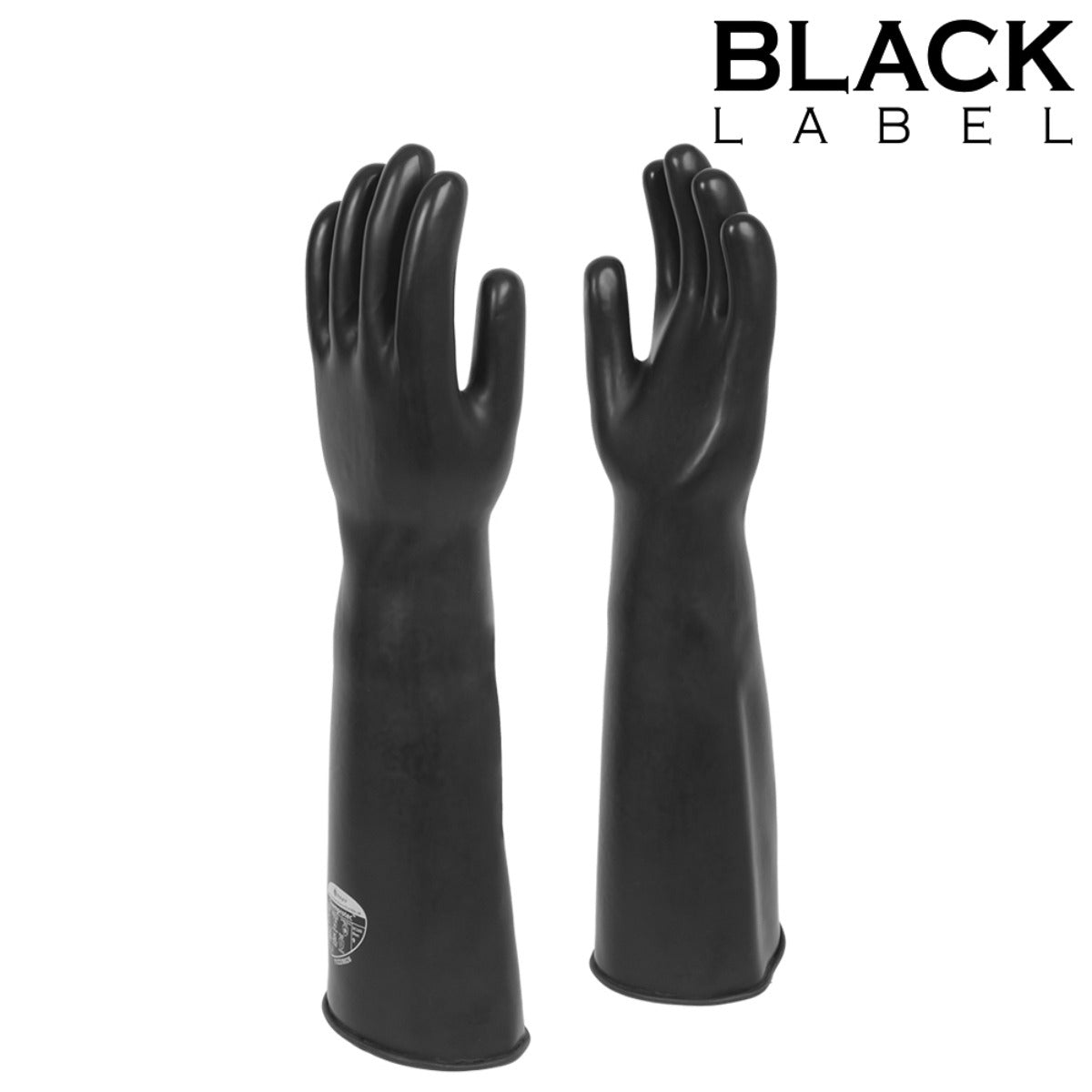 Black Label Thick Industrial Rubber Gloves Size 10