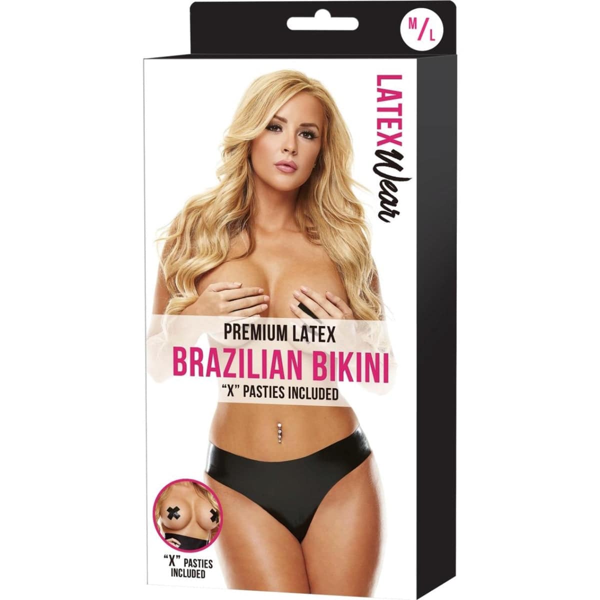 Premium Latex Brazilian Bikini-Black-S/M - Adult Outlet