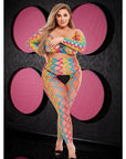 2Pc Rainbow Crop Top & Pants Set - Q - Adult Outlet