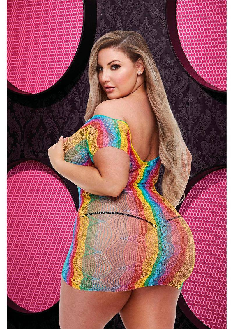 Rainbow Jacquard Mini Dress - Q - Adult Outlet