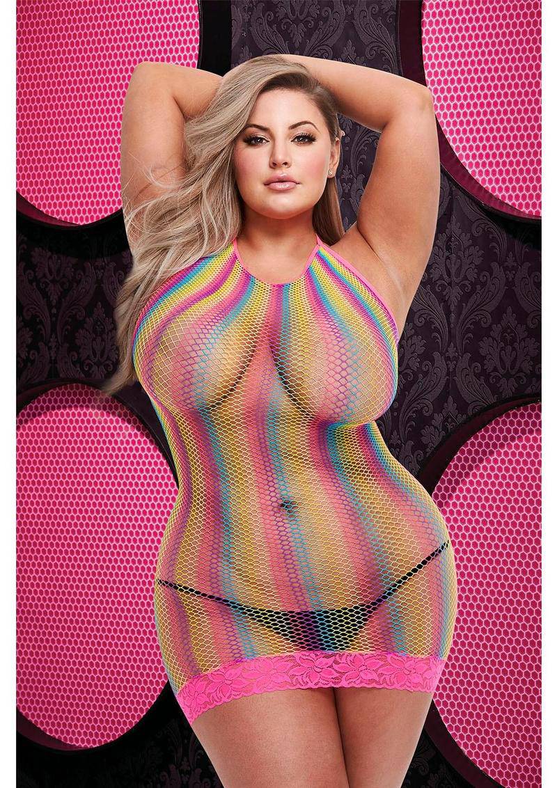 Rainbow Lace Mini Dress - Q - Adult Outlet