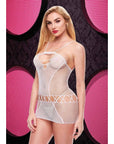 Sexy Fishnet Mini Dress - White - Q - Adult Outlet