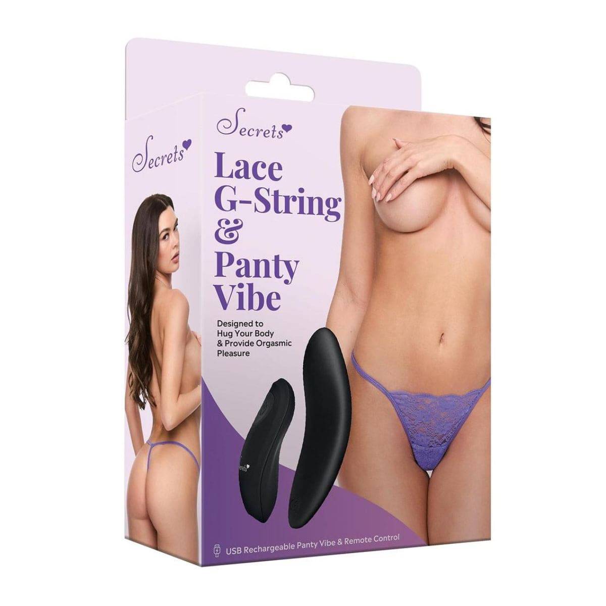 Lace Panty & Rechargeable Remote Control Panty Vibe-Purple-Q - Adult Outlet