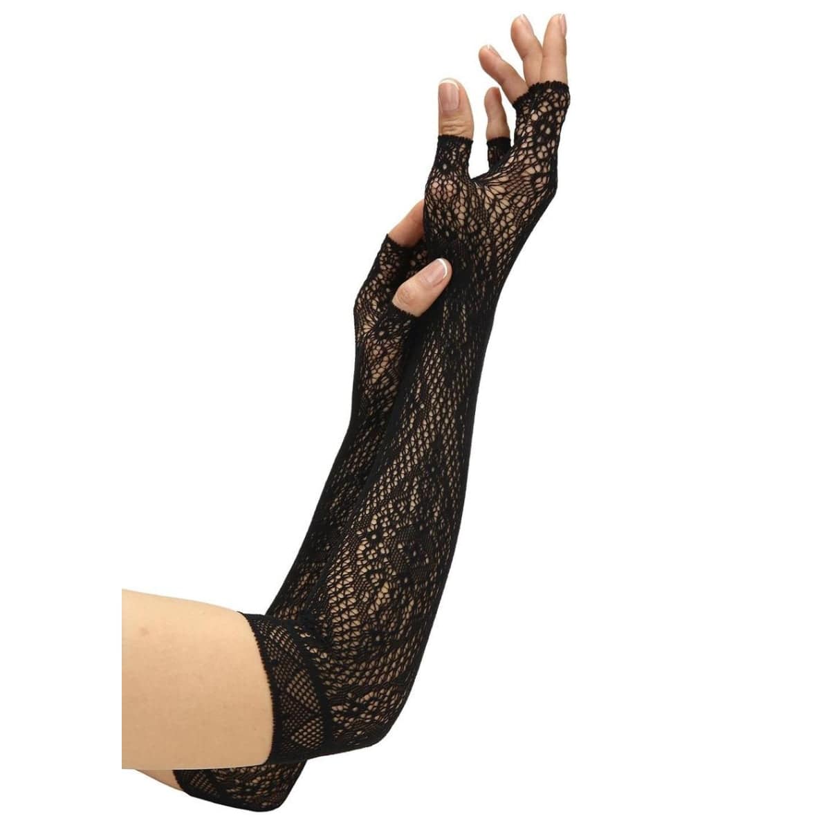 Baci Fingerless Lace Opera Glove Black - Adult Outlet