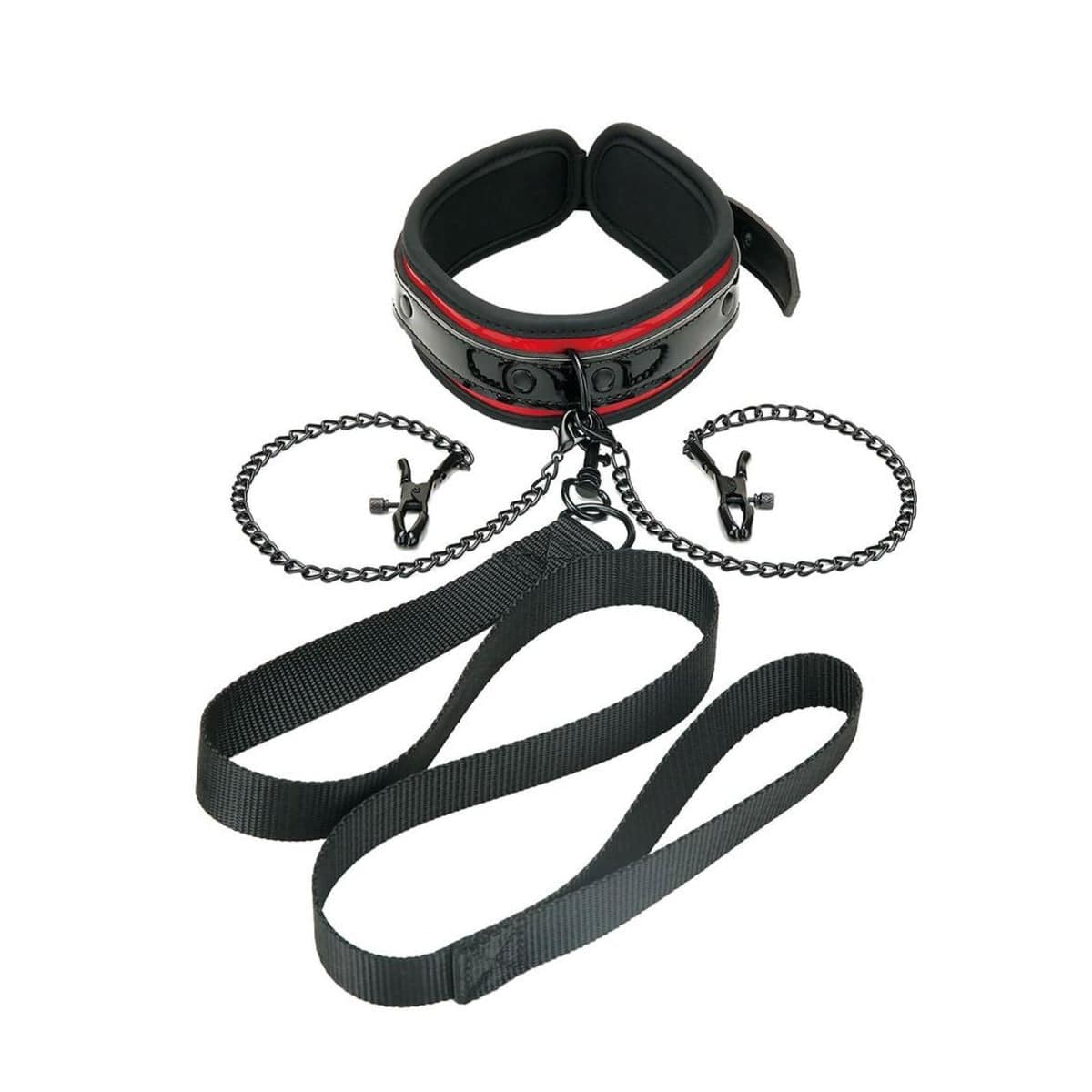 Whipsmart Heartbreaker Deluxe Collar  Nipple Clips & Leash Set - Adult Outlet