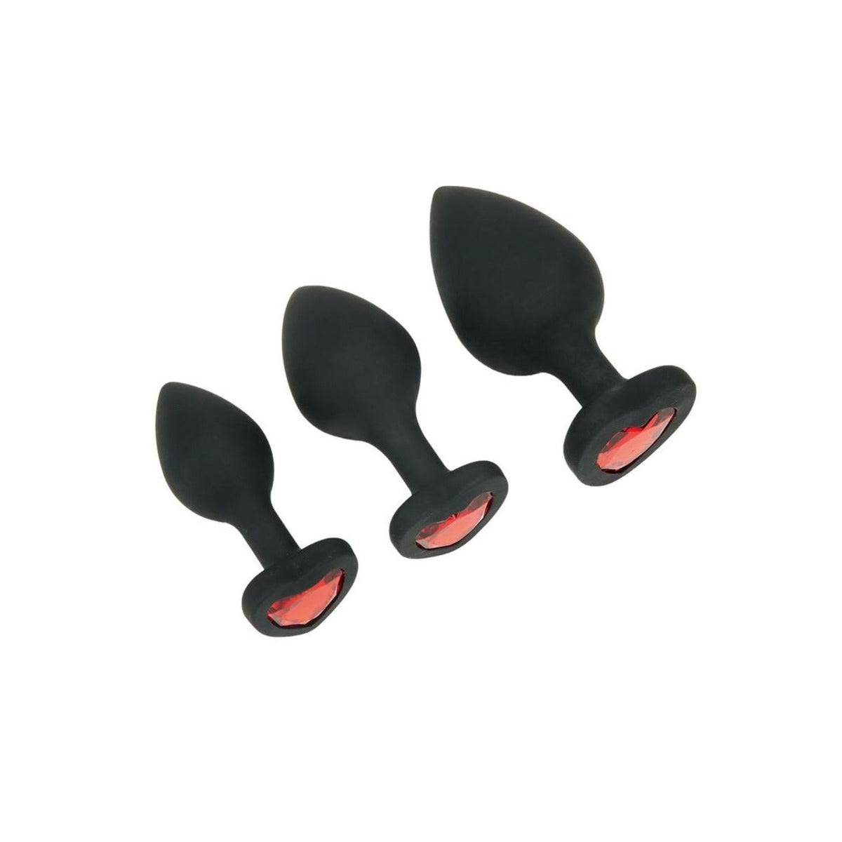 Whipsmart Heartbreaker 3Pc Jewelled Anal Set - Adult Outlet