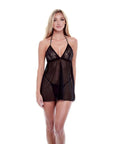 Baci Eco Lace & Mesh Chemise Black ML - Adult Outlet