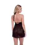 Baci Eco Lace & Mesh Chemise Black ML - Adult Outlet