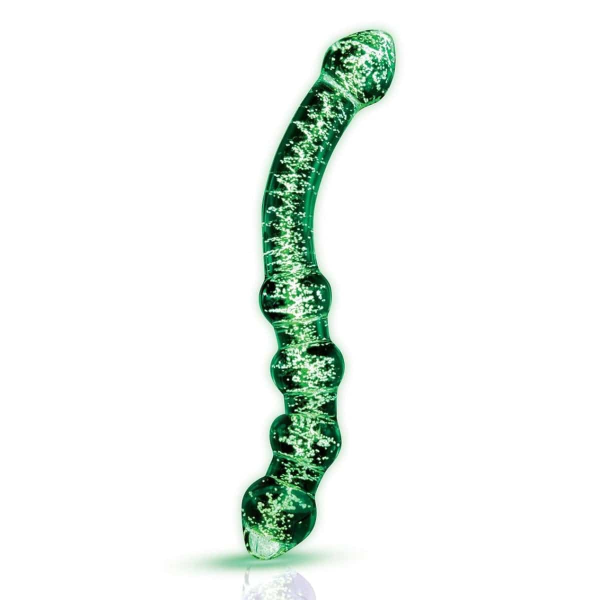 Whipsmart Glow In The Dark Sensual Glass Beaded Textured Dildo - Adult Outlet