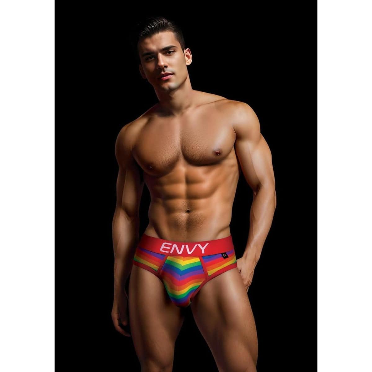 Envy Rainbow Pride Brief Red L/XL - Adult Outlet