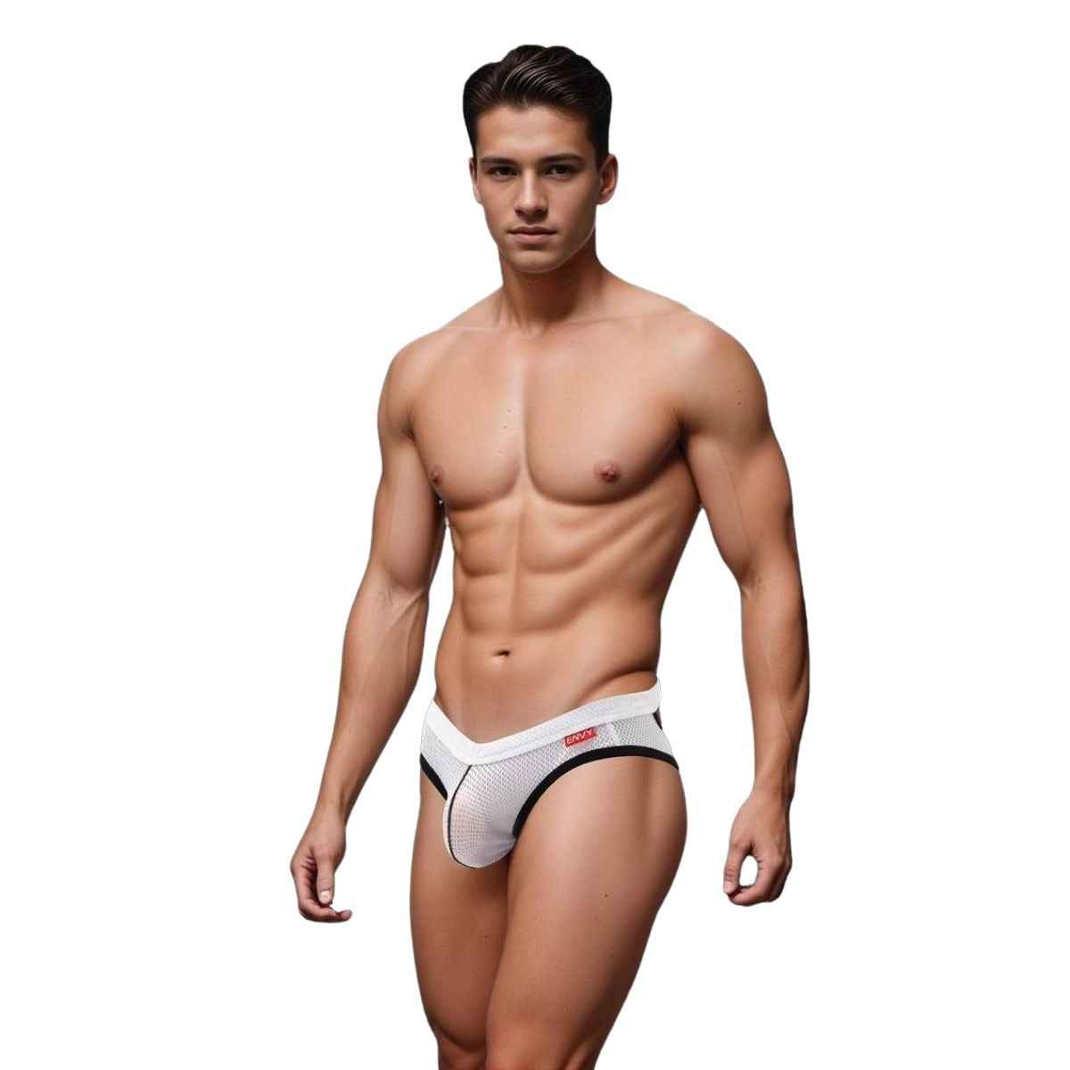 Envy Sport Mesh Jock-White-L/XL