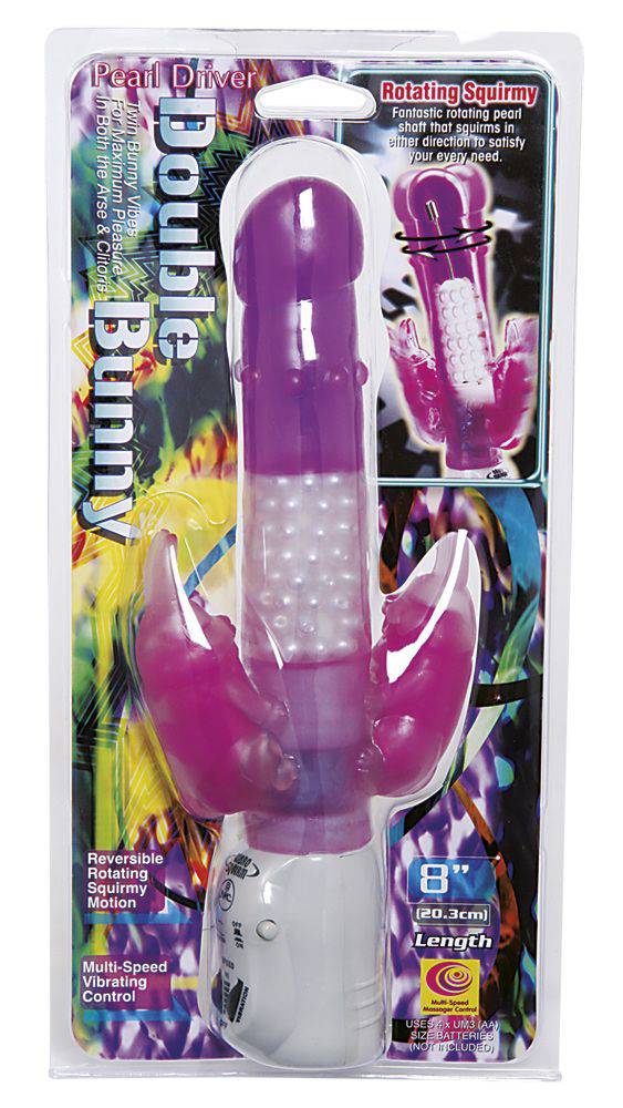 Nanma Double Bunny Purple 8In - Adult Outlet