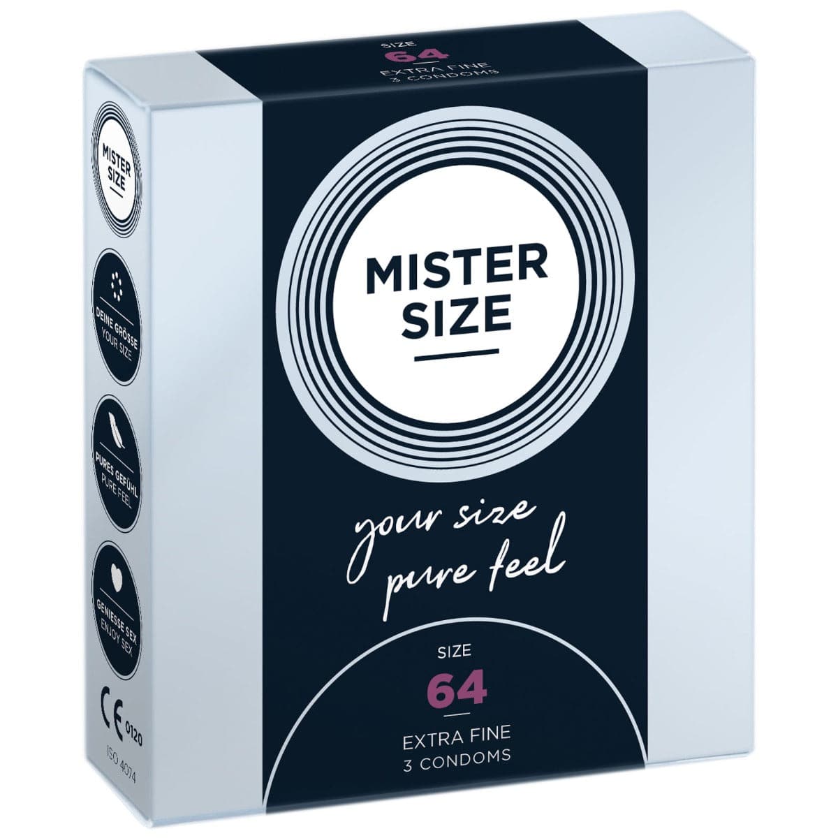 Mister Size - Pure Feel Condoms - Size 64 MM (3 Pack) - Adult Outlet