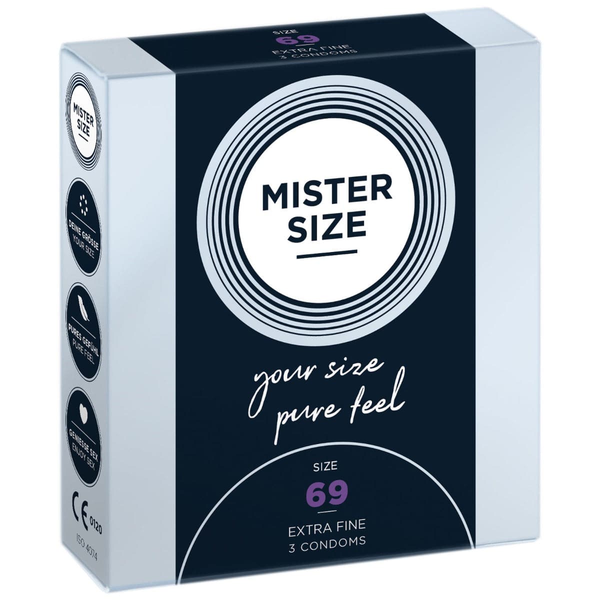 Mister Size - Pure Feel Condoms - Size 69 MM (3 Pack) - Adult Outlet