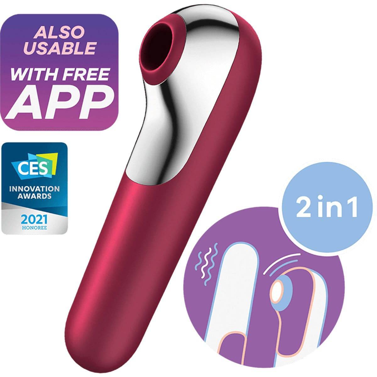 Satisfyer Dual Love Vibrator With Bluetooth And App Pink - Adult Outlet