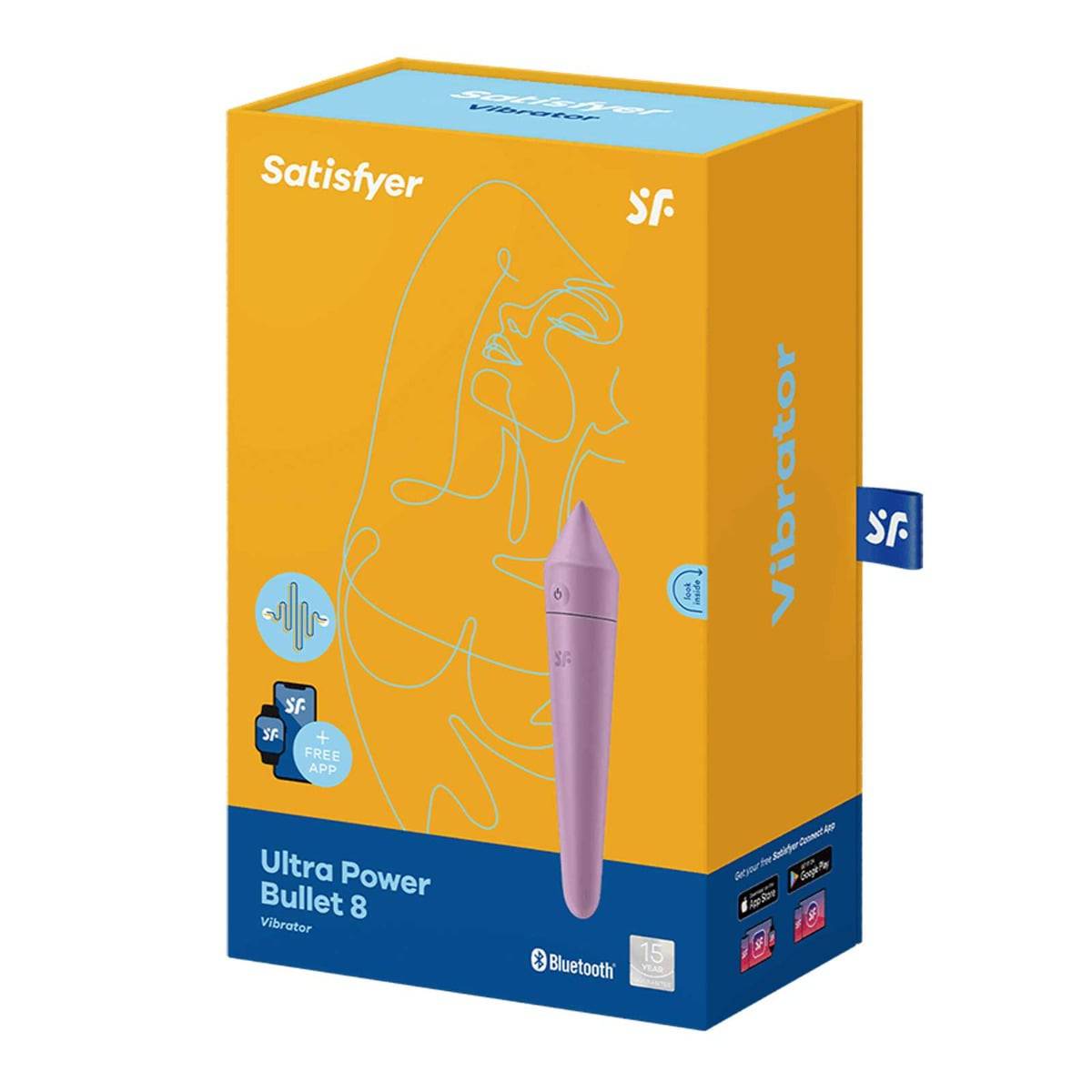 Satisfyer Ultra Power Bullet 8 Vibrator Lilac Incl. Bluetooth And App - Adult Outlet