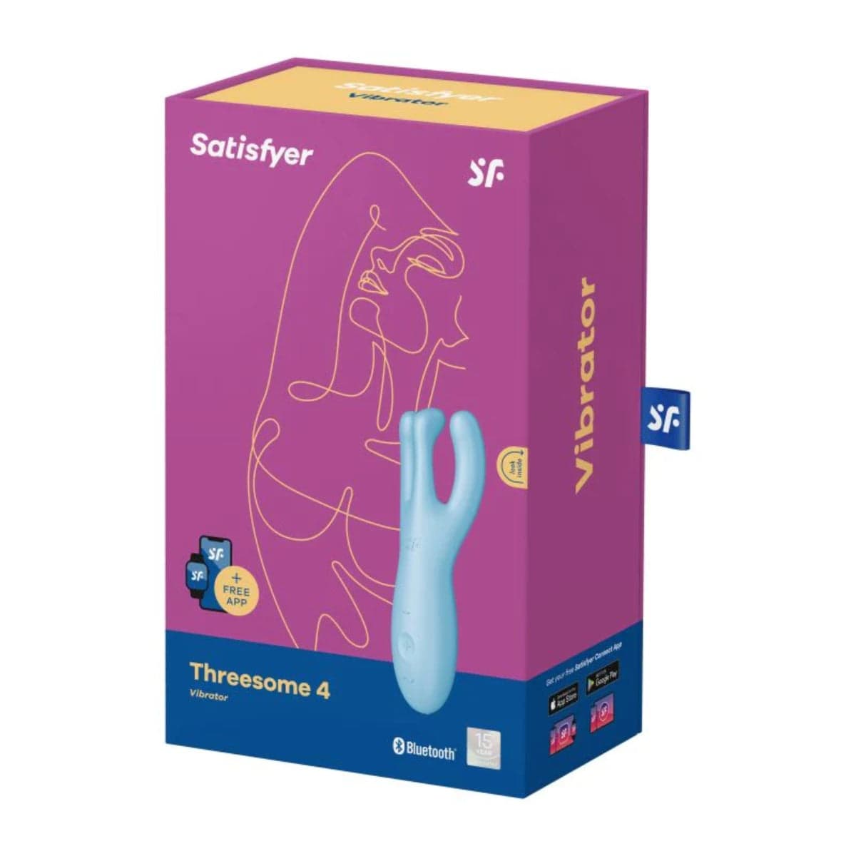 Satisfyer Threesome 4 Vibrator Connect App Blue - Adult Outlet