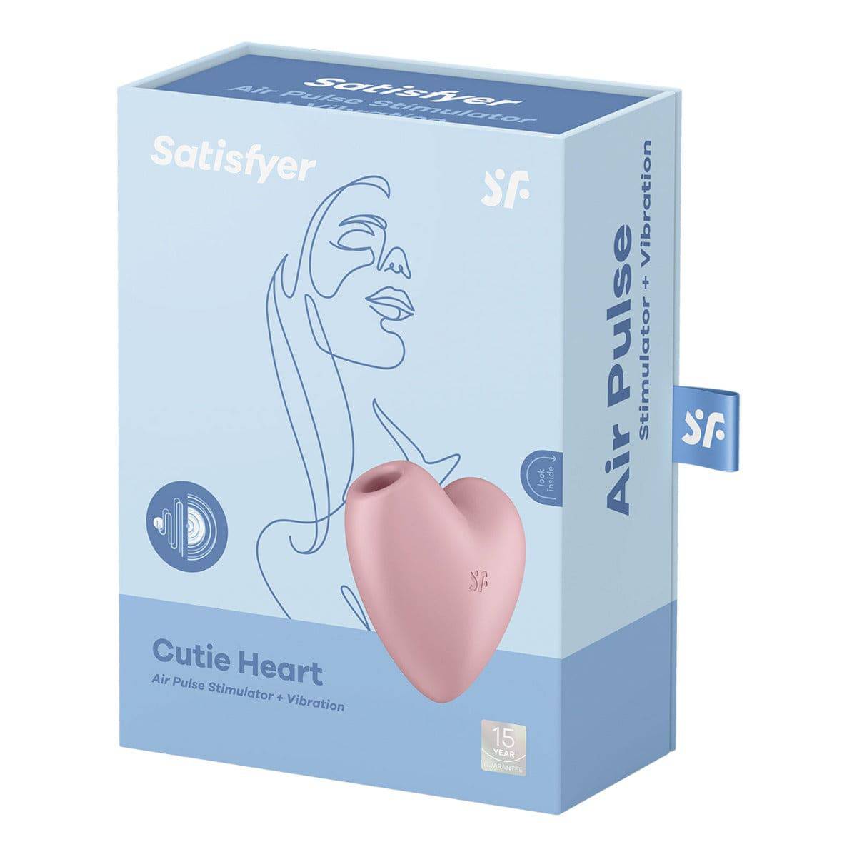 Satisfyer Cutie Heart Double Air Pulse Vibrator Light Red - Adult Outlet