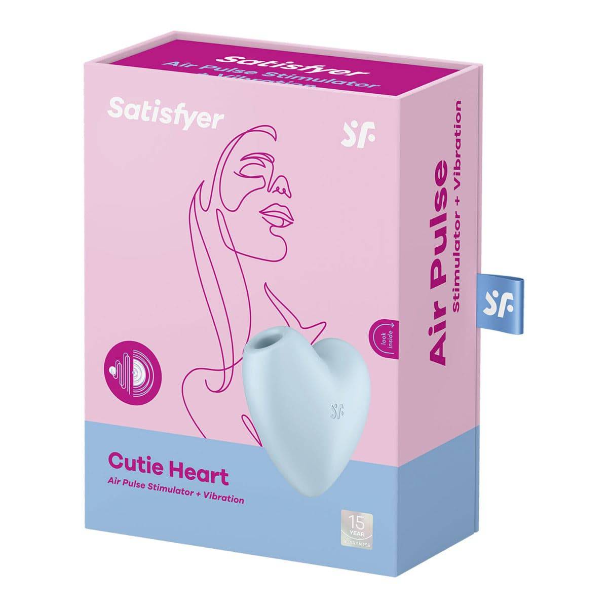 Satisfyer Cutie Heart Double Air Pulse Vibrator Blue - Adult Outlet