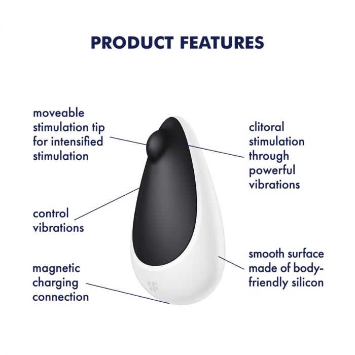 Satisfer Spot On 3 Black Lay On Clitoral Stimulator - Adult Outlet
