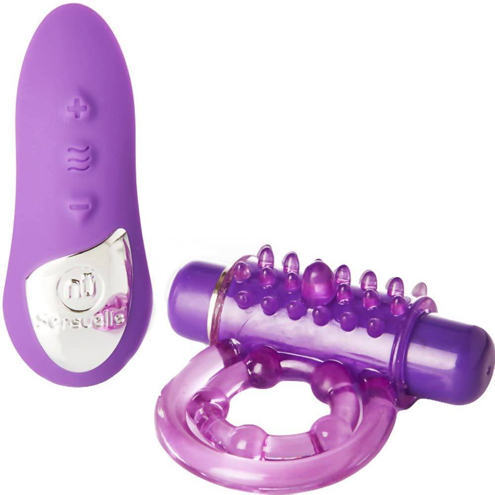 Sensuelle Remote Control Bullet Ring 15 Function Cock Ring Purple - Adult Outlet