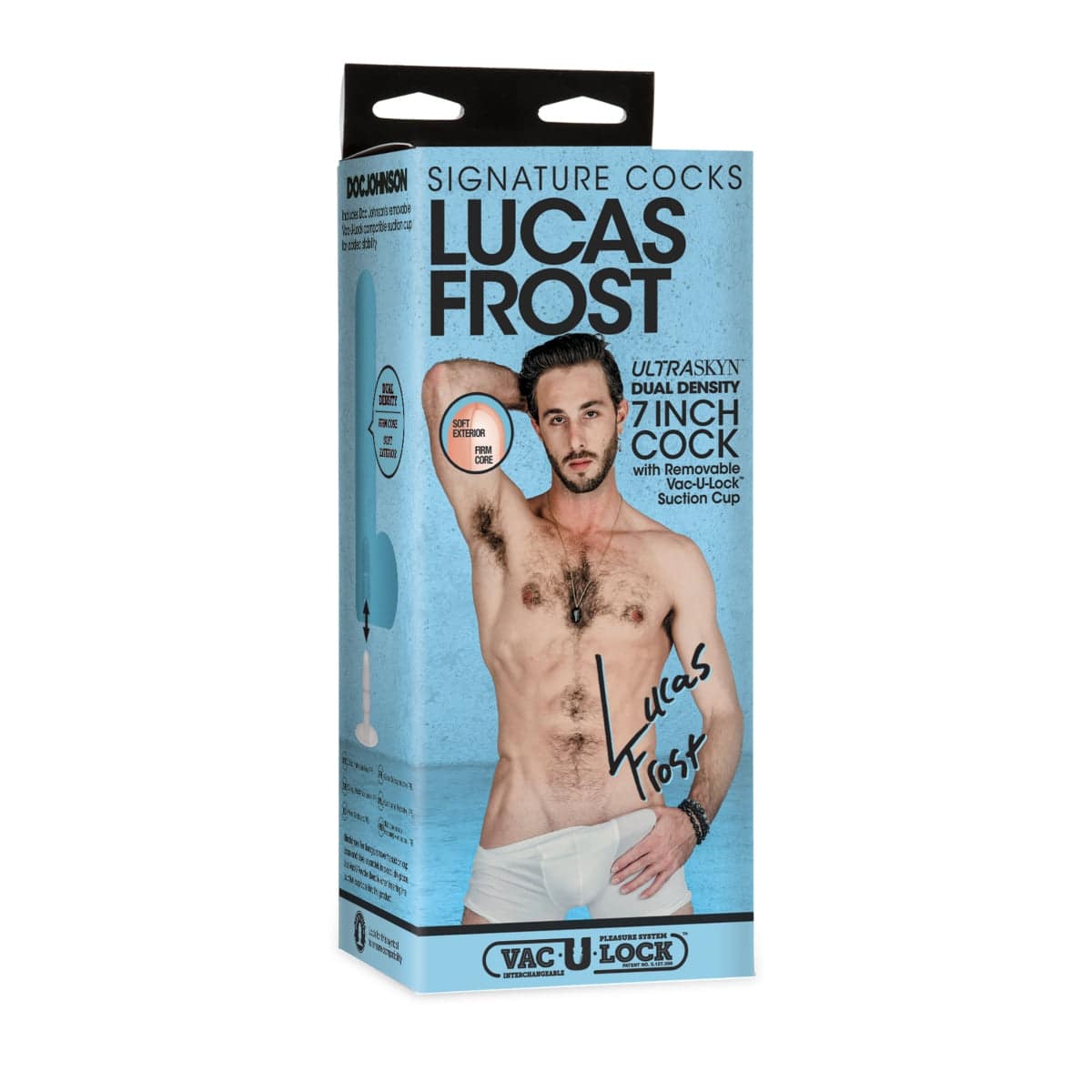 Signature Cocks Lucas Frost 7Inch Ultraskyn Cock With Removable Vac U Lock Suction Cup Vanilla - Adult Outlet