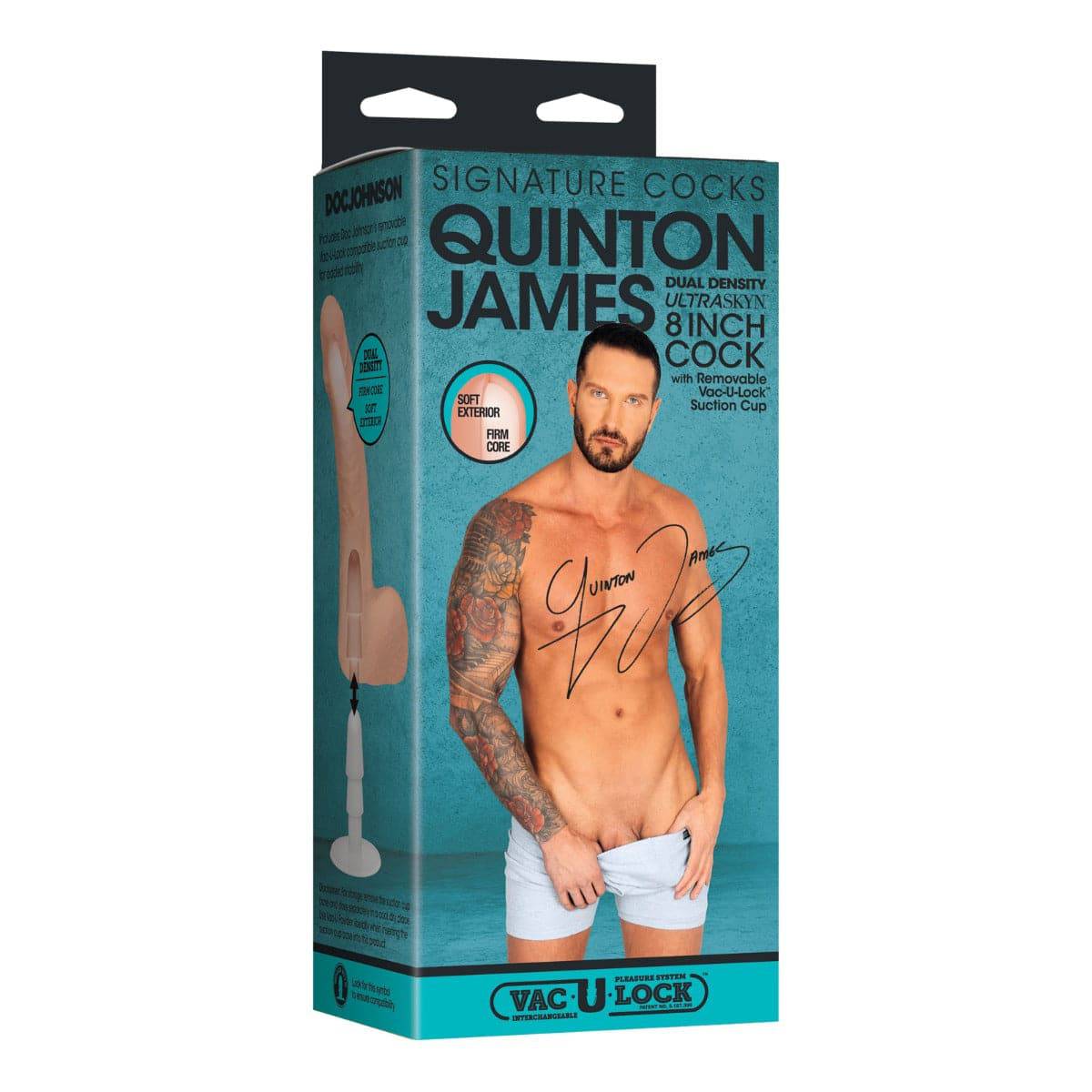 Signature Cocks - Quinton James - 8 Inch Ultraskyn Cock With Removable Vac-U-Lock Suction Cup - Adult Outlet