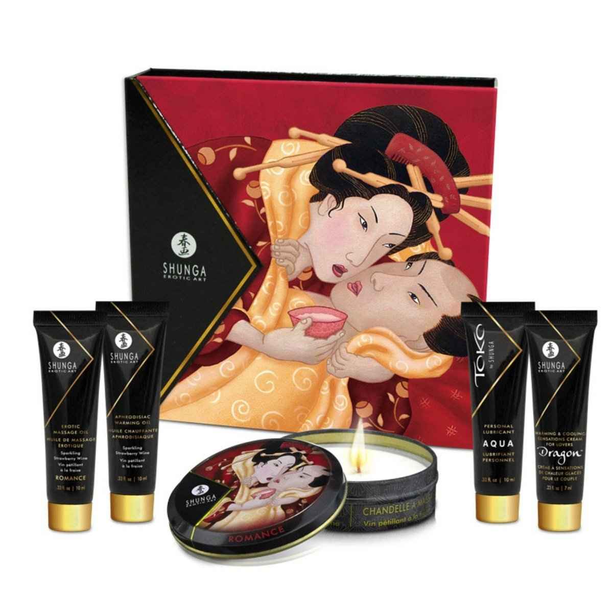 Shunga Luxury Gift Set Geisha's Secret Kit Strawberry