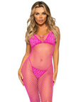 Woven Twist Net Backless Maxi Dress Neon Pink OS