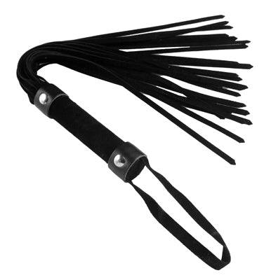 Strict Short Suede Flogger Black - Adult Outlet