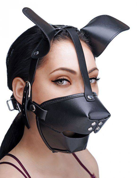 Master Series Puppy Play Hood With Breathable Ball Gag - Adult Outlet