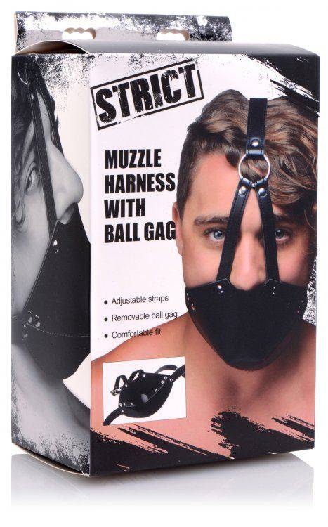 Strict Mouth Harness With Ball Gag - Adult Outlet