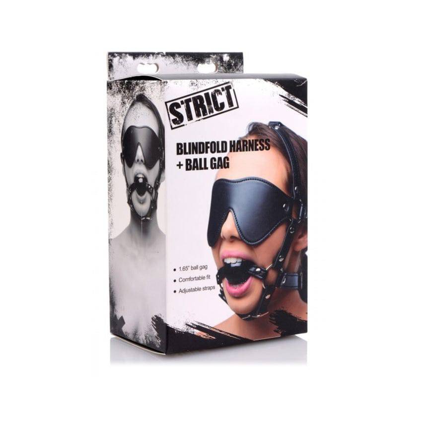 Strict Blindfold Harness And Ball Gag - Adult Outlet