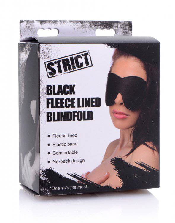 Strict Black Fleece Lined Blindfold - Adult Outlet