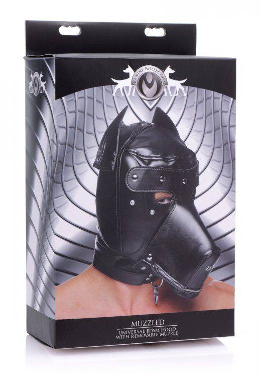 Master Series Muzzled Universal Bdsm Hood With Removable Muzzle - Adult Outlet