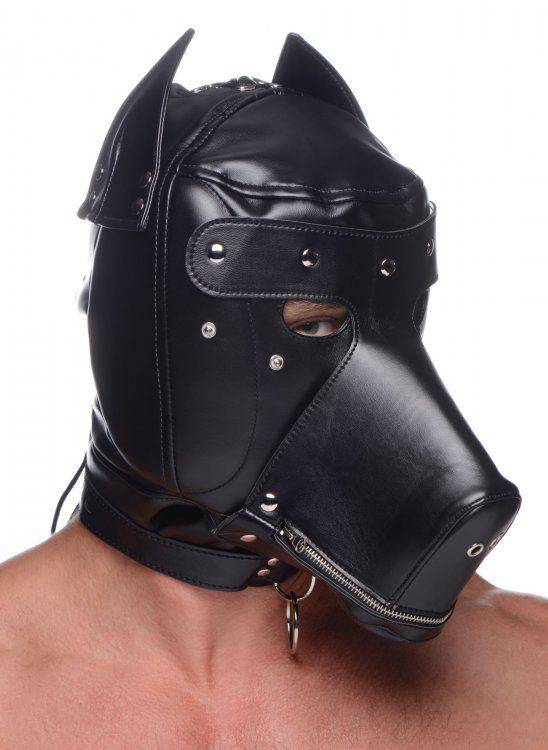 Master Series Muzzled Universal Bdsm Hood With Removable Muzzle - Adult Outlet