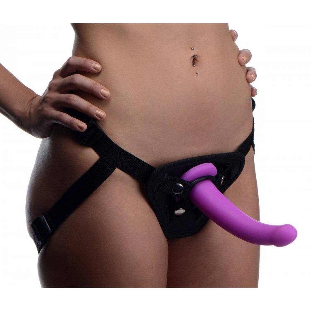 Navigator Silicone G-Spot Dildo With Harness - Adult Outlet