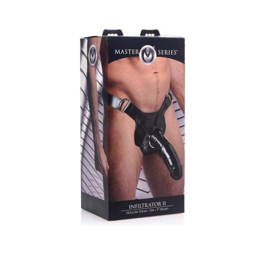 Master Series Infiltrator II Hollow Strap On With 10Inch Dildo - Adult Outlet