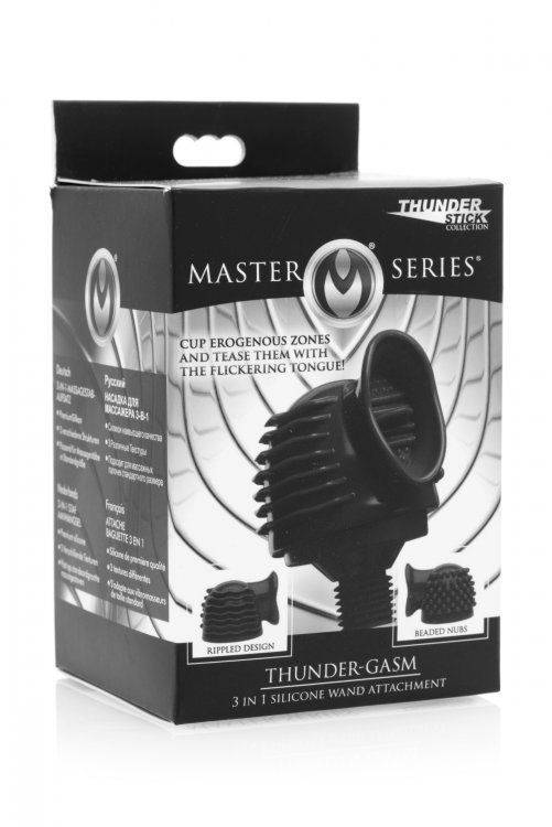 Master Series Thunder Gasm 3 In 1 Silicone Wand Attachment - Adult Outlet